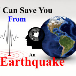 AI and earthquake safety concept illustration.