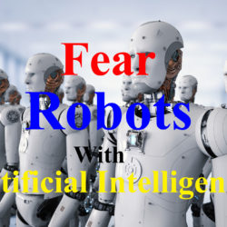A group of robots that are standing in the air.